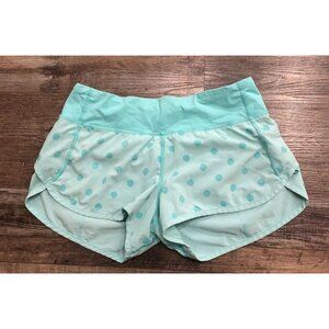 Lululemon Run Speed Womens Size 4 Athletic Shorts Blue Dot Printed